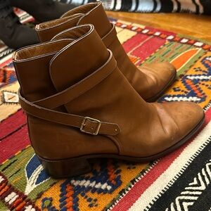 Vintage Hermes booties cognac 37.5